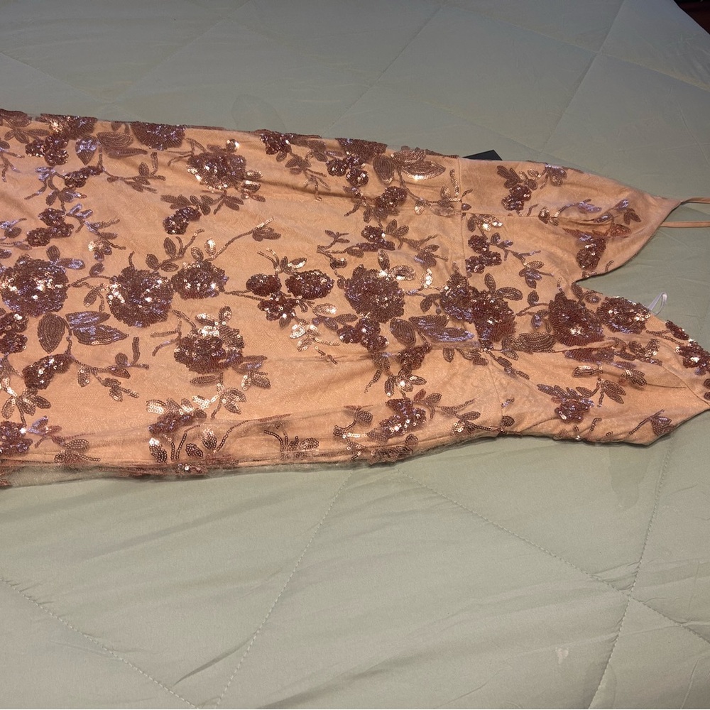 Rose Gold Sequin Mermaid Maxi Dress